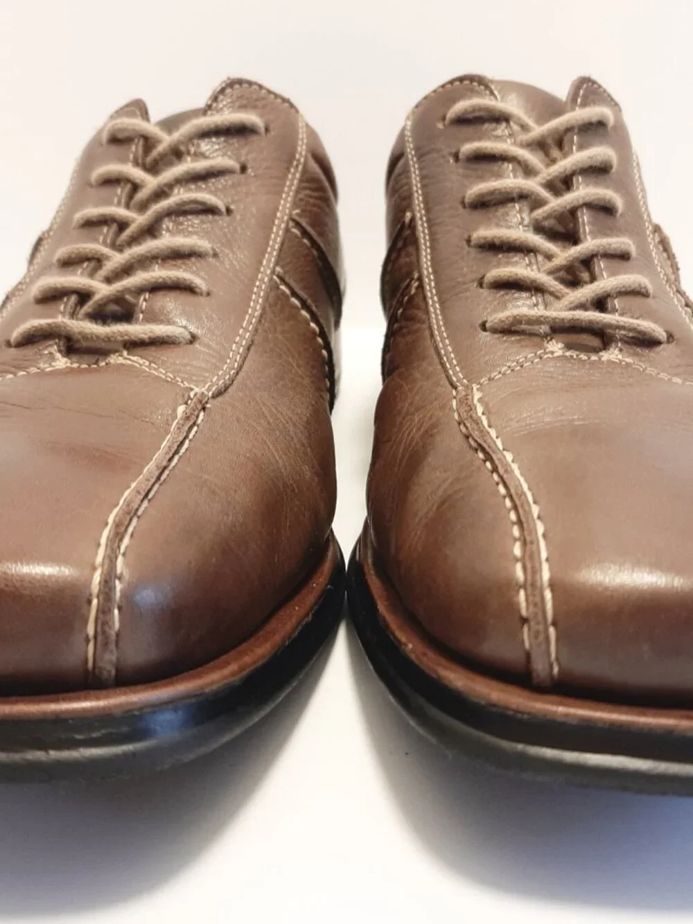 Sandro Moscoloni Men's Size 10 1/2 D Lace-Up Comfort Gel Shoes Brown Bicycle Toe